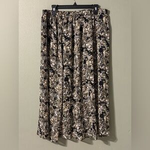 FRYE AND CO. Black and Gold Floral Maxi Skirt